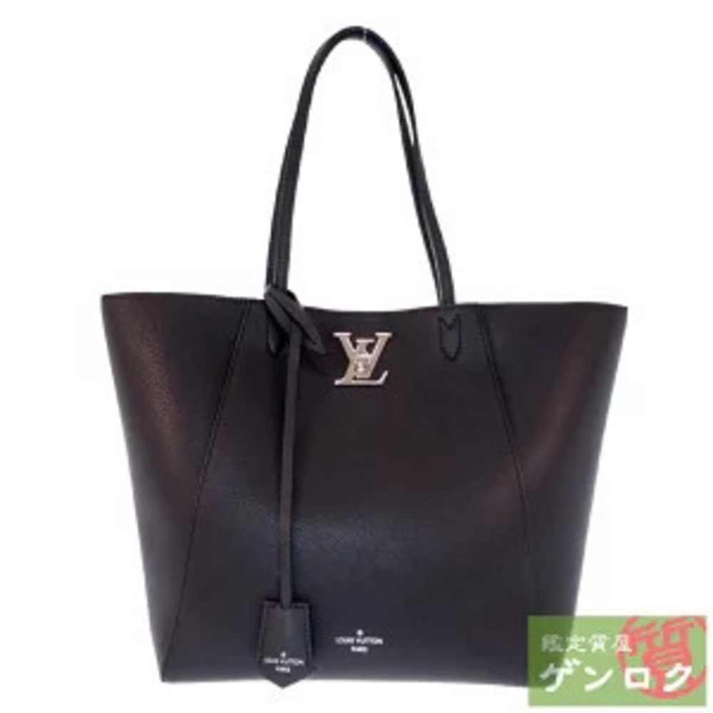 Louis Vuitton Lockme Cabas Leather Tote Bag Black